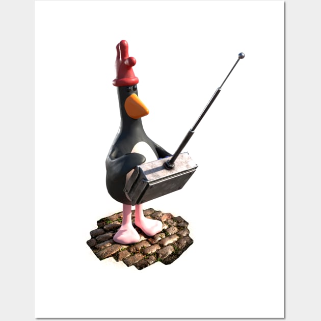 Feathers Mcgraw Remote Control Funny Cute Wall Art by Ac Vai